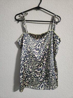 Fletch NWT cheetah print cami tie straps top size XS